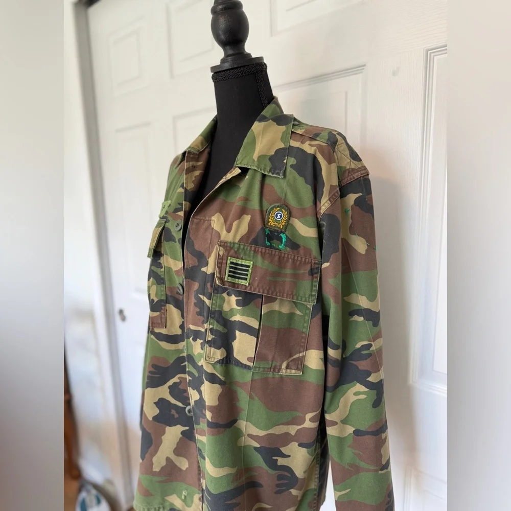 Free People Tricia Fix Camo with Colorful Embroidered Back - Picture 6 of 16